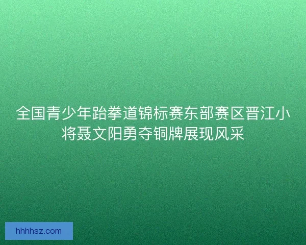 全国青少年跆拳道锦标赛东部赛区晋江小将聂文阳勇夺铜牌展现风采